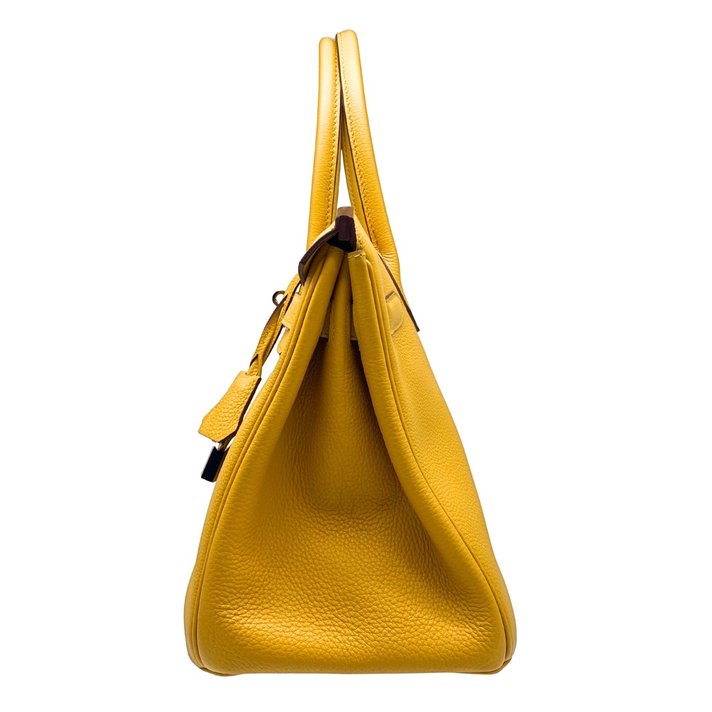 Hermes Birkin 30 Jaune d'Ambre Togo Leather w/ Platinum Hardware