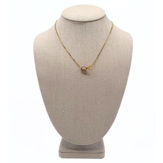 Cartier Love Half Paved 18K Gold Necklace