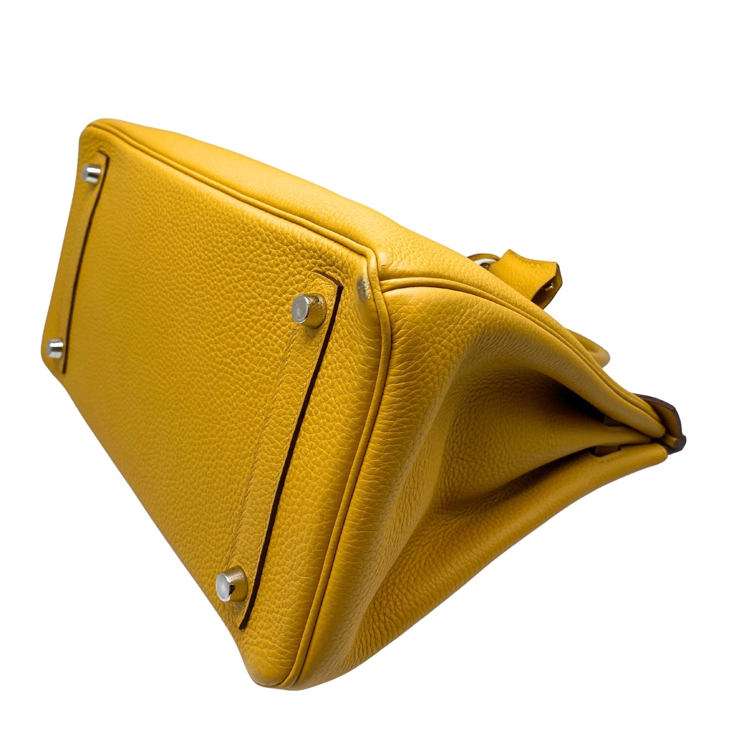 Hermes Birkin 30 Jaune d'Ambre Togo Leather w/ Platinum Hardware