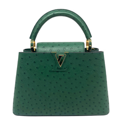 Louis Vuitton Capucine BB Green Ostrich Leather