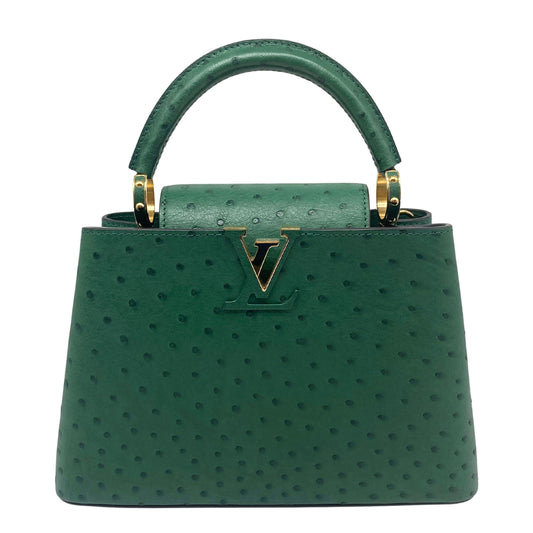 Louis Vuitton Capucine BB Green Ostrich Leather
