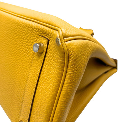 Hermes Birkin 30 Jaune d'Ambre Togo Leather w/ Platinum Hardware