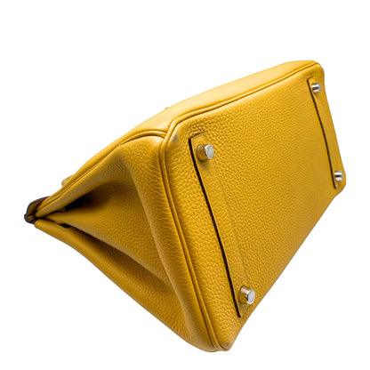 Hermes Birkin 30 Jaune d'Ambre Togo Leather w/ Platinum Hardware