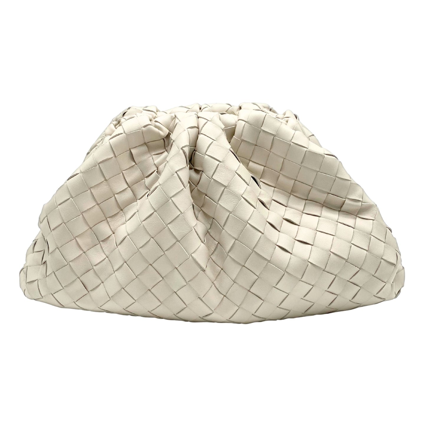 Bottega Veneta The Pouch Leather Clutch in Ecru