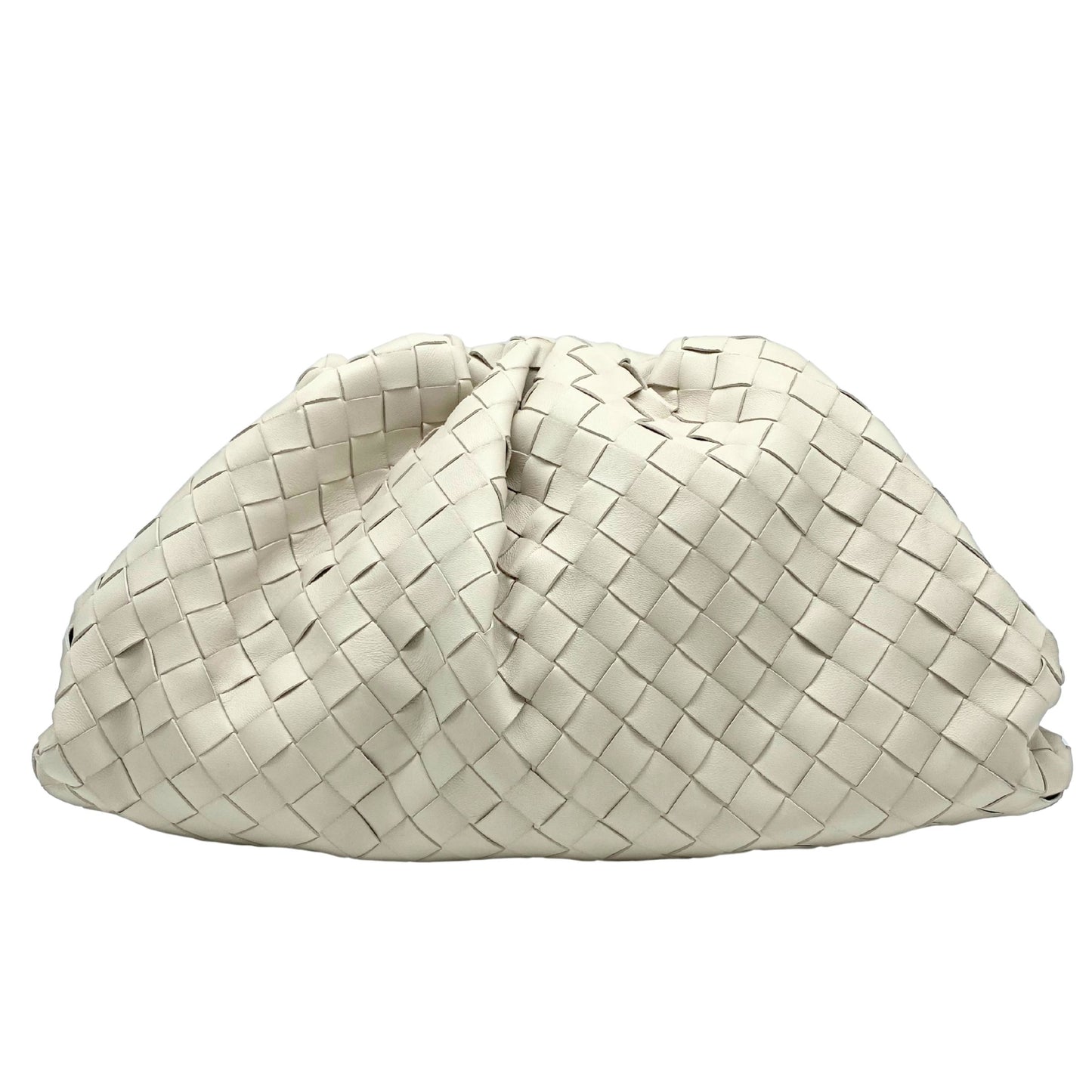 Bottega Veneta The Pouch Leather Clutch in Ecru