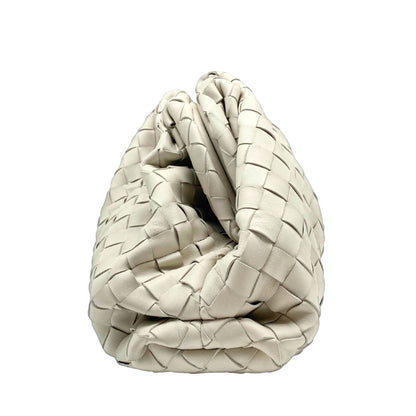 Bottega Veneta The Pouch Leather Clutch in Ecru
