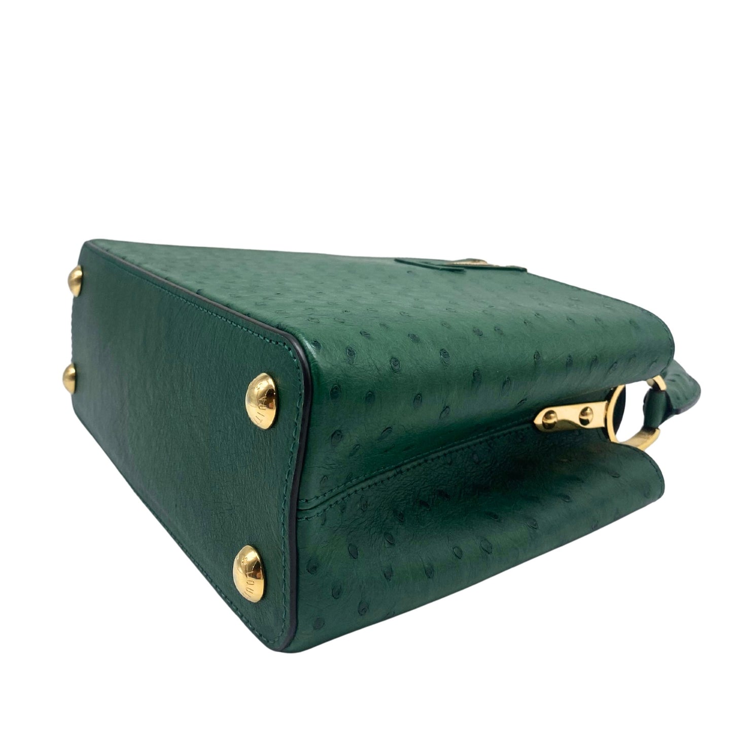 Louis Vuitton Capucine BB Green Ostrich Leather