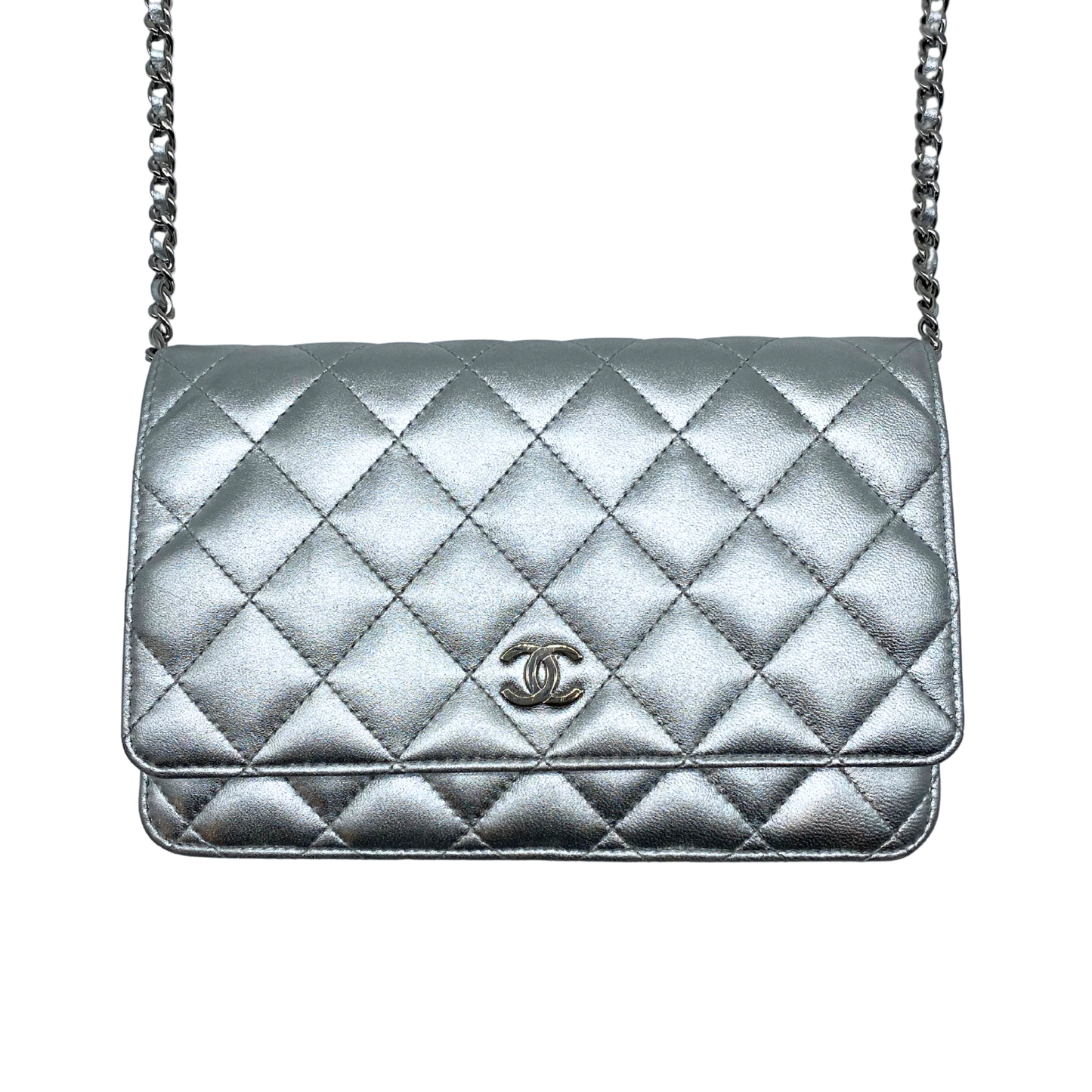 Chanel Silver Wallet On Chain