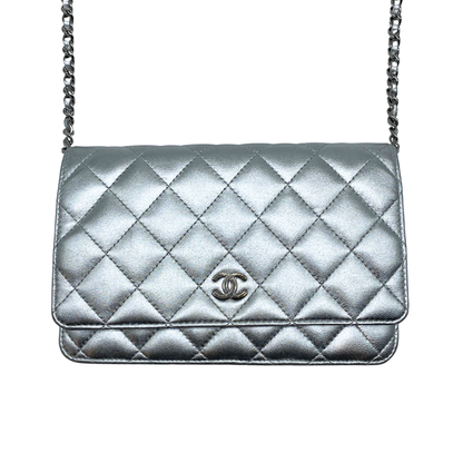 Chanel Silver Wallet On Chain