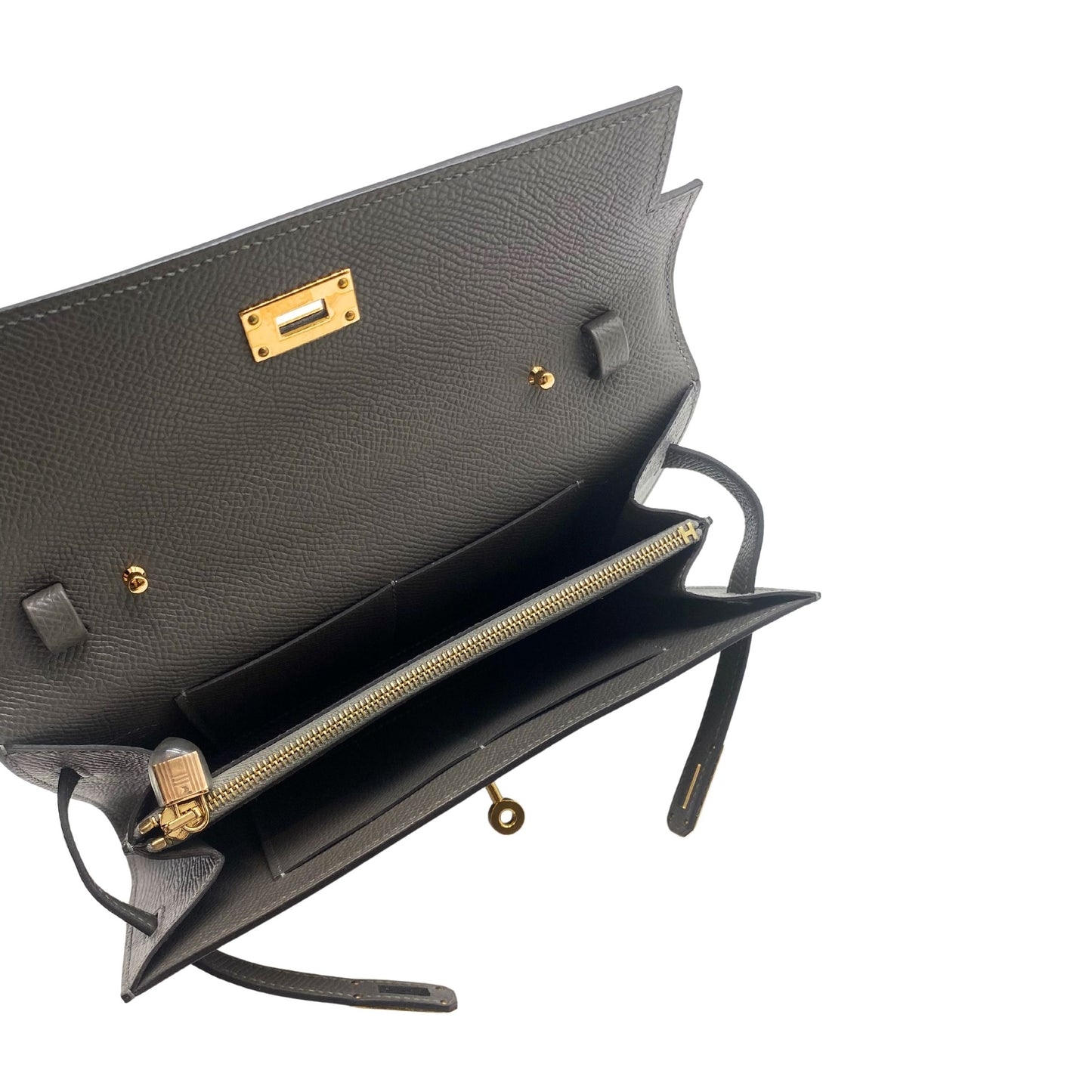Kelly-To-Go Etain Epsom & Gold Hardware