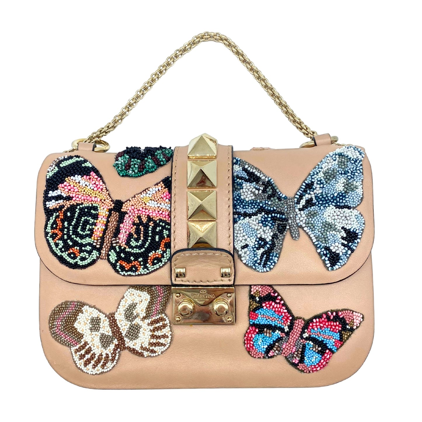 Valentino Beaded Butterfly Rockstud Bag