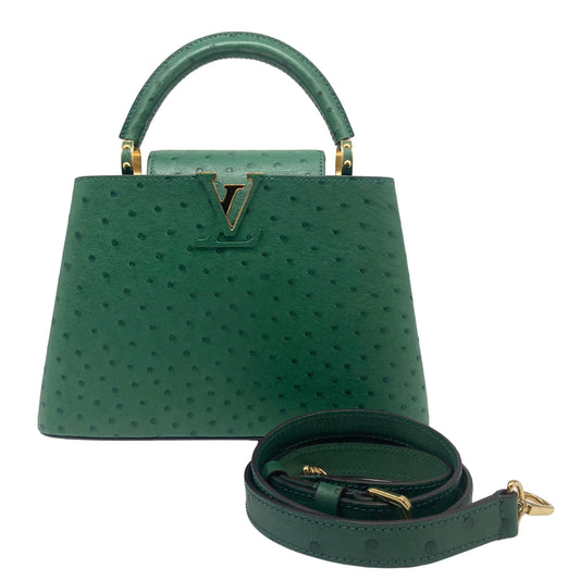 Louis Vuitton Capucine BB Green Ostrich Leather