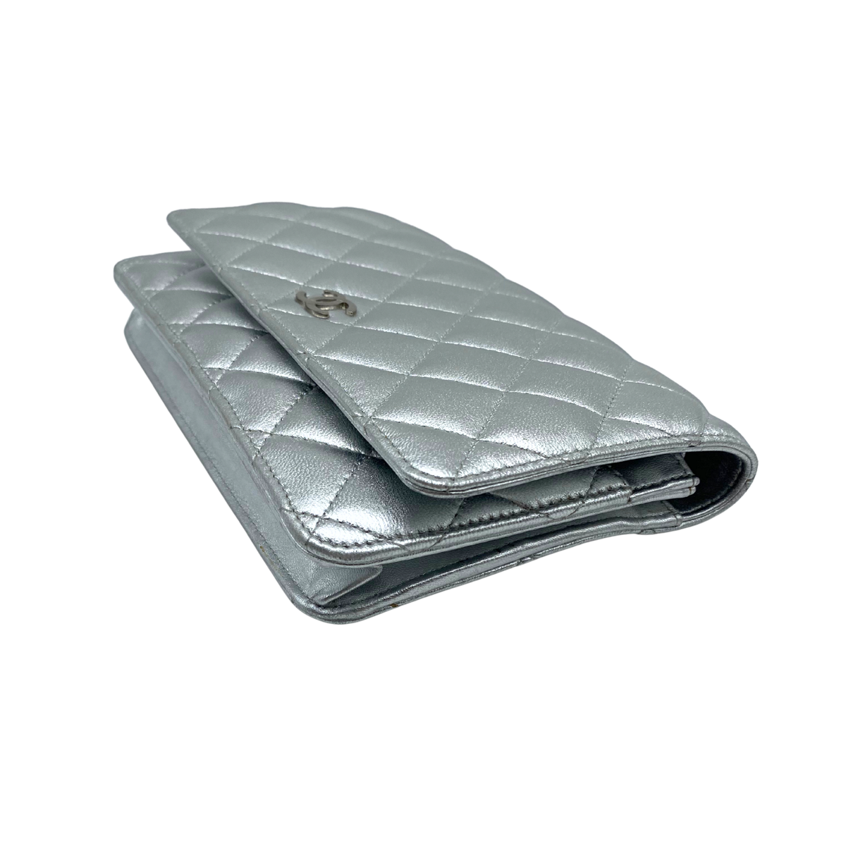 Chanel Silver Wallet On Chain