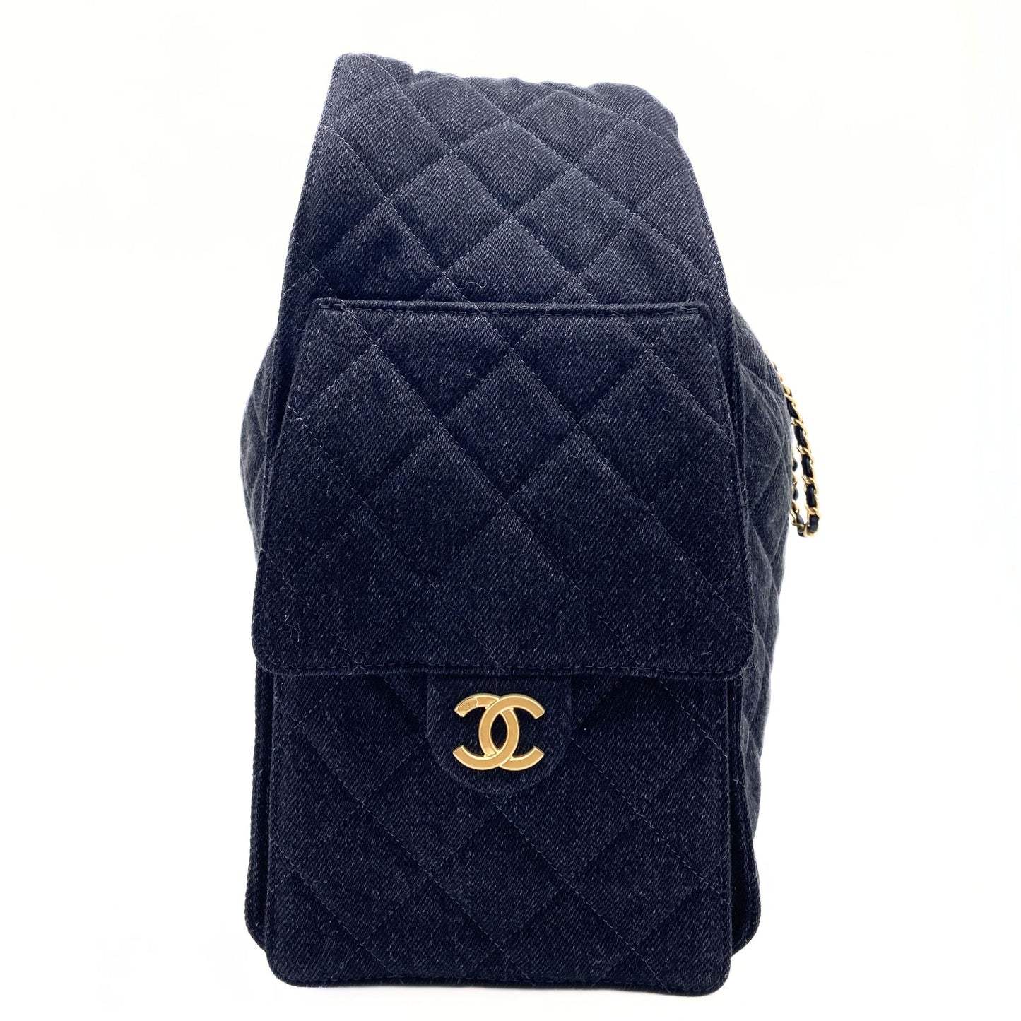 Chanel 25 Medium Black Denim Bag