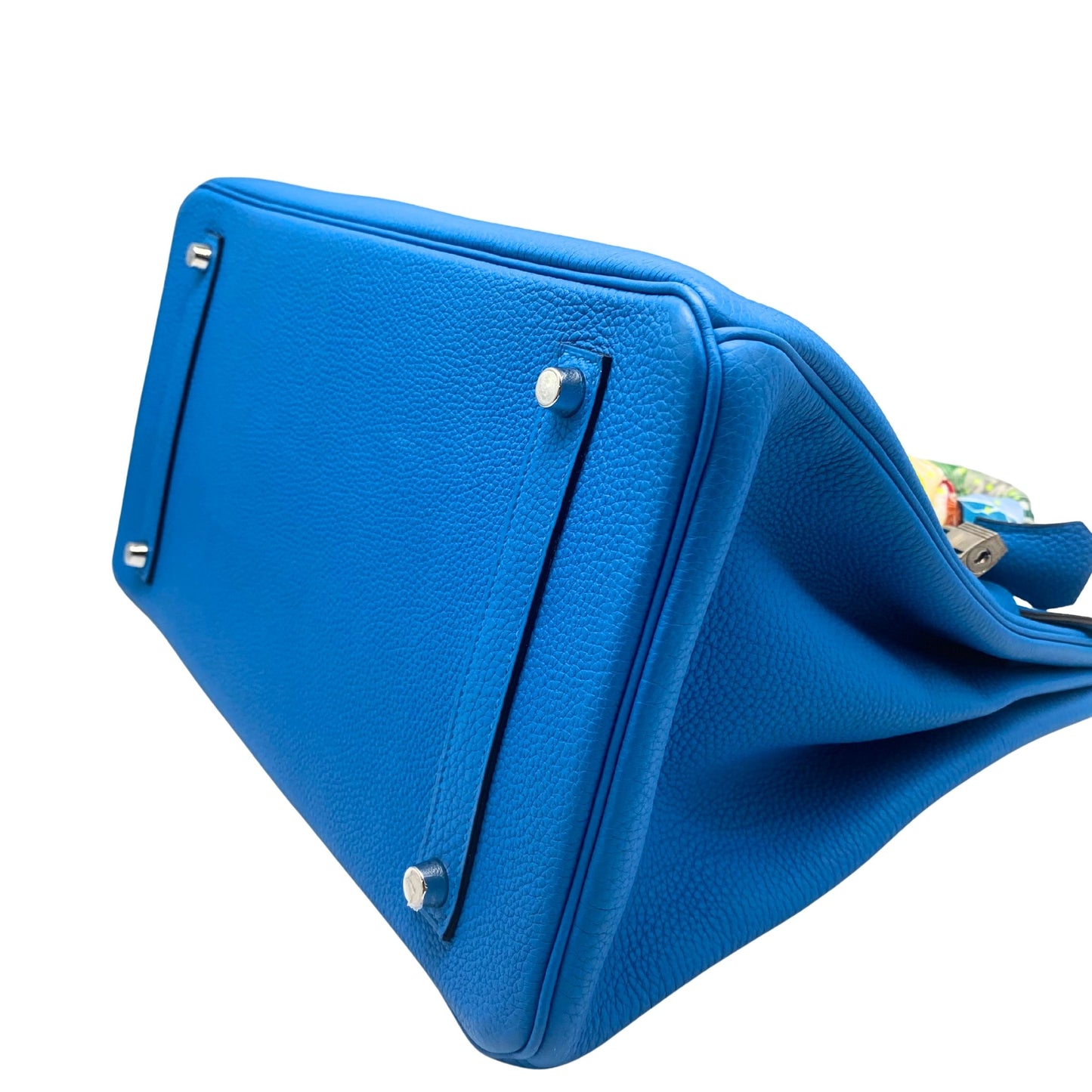 Hermes Birkin 35, Blue Zanzibar Verso Malachite with 2 Twillys.