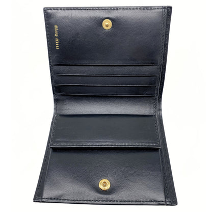 Miu Miu Black Crocodile Embossed Compact Wallet