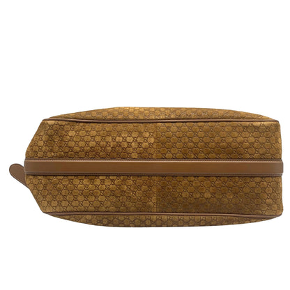 Suede GG Monogram Half Horsebit Medium Shoulder Bag Brown