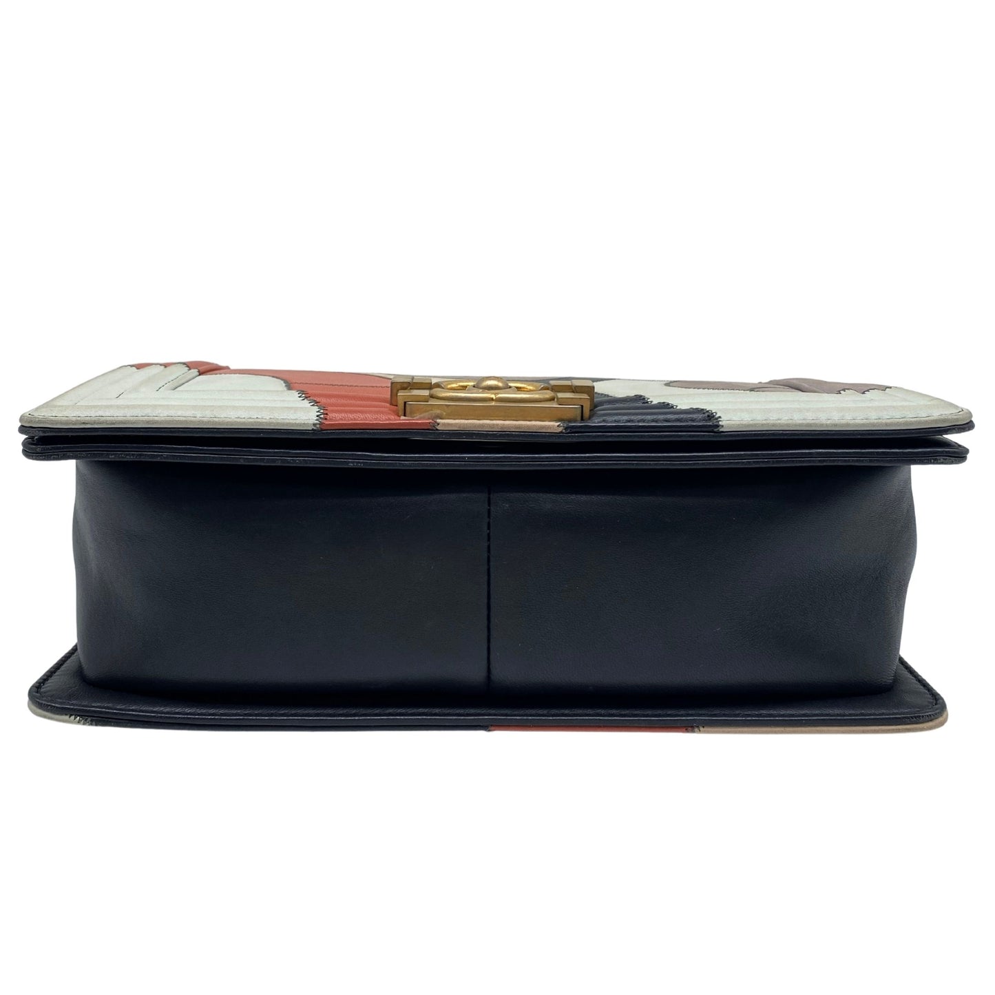 Chanel Multicolor Lambskin Leather Limited Edition Patchwork Camelia Boy Bag