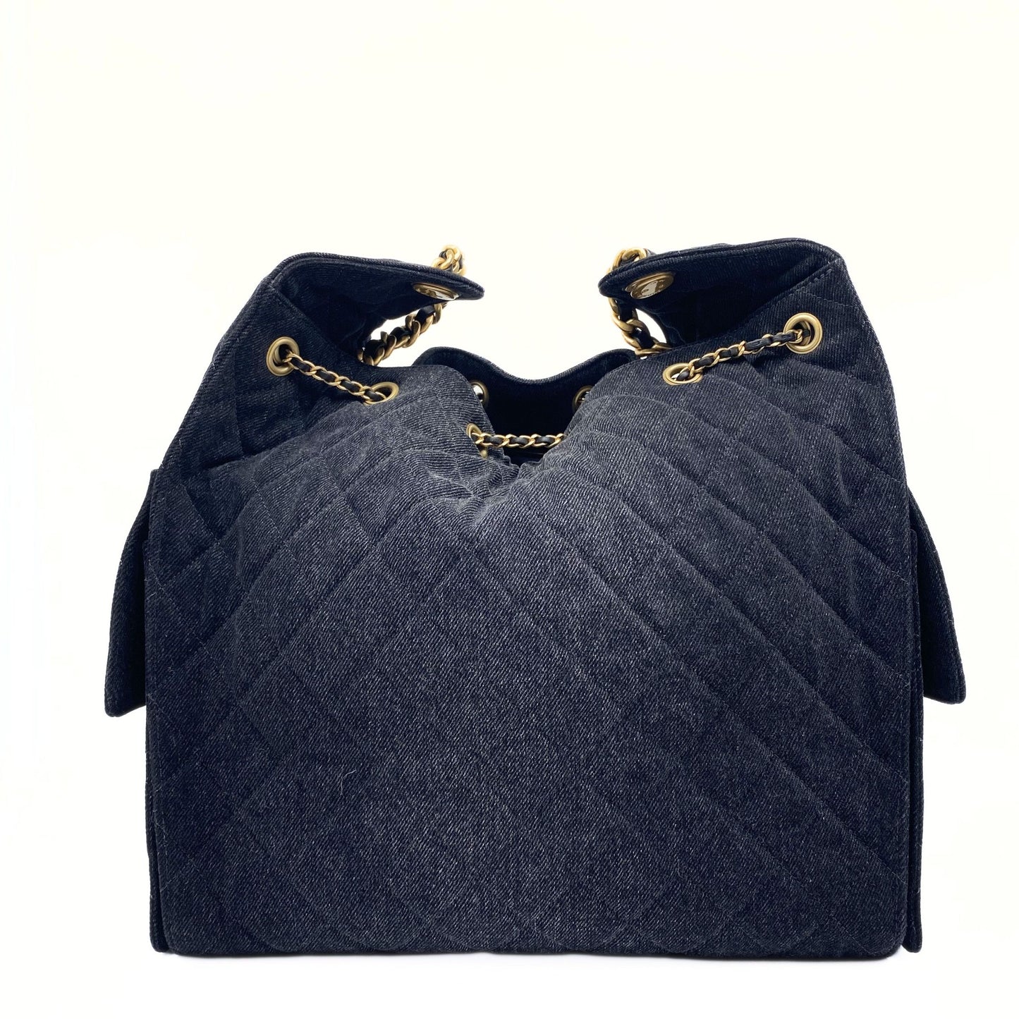 Chanel 25 Medium Black Denim Bag