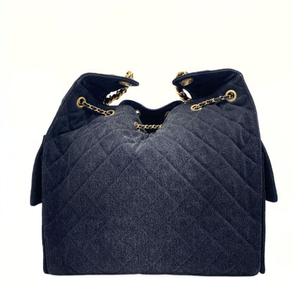 Chanel 25 Medium Black Denim Bag