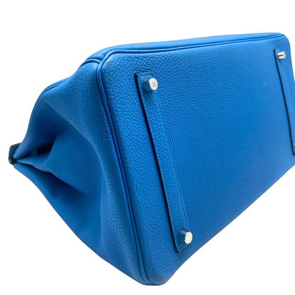 Hermes Birkin 35, Blue Zanzibar Verso Malachite with 2 Twillys.