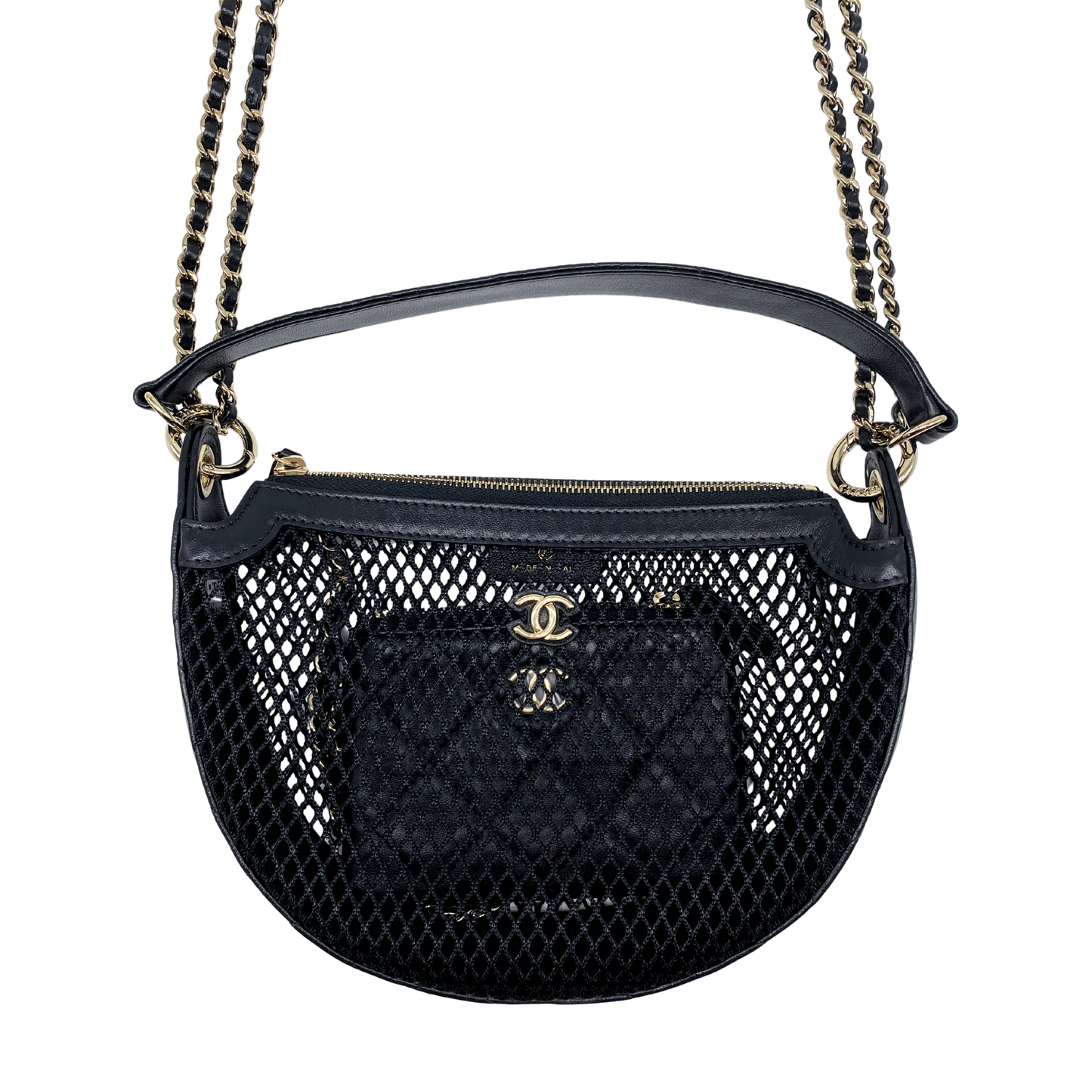 Chanel Black Mesh Hobo With Chains