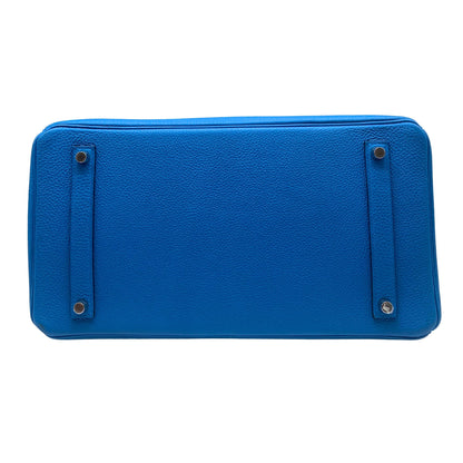 Hermes Birkin 35, Blue Zanzibar Verso Malachite with 2 Twillys.