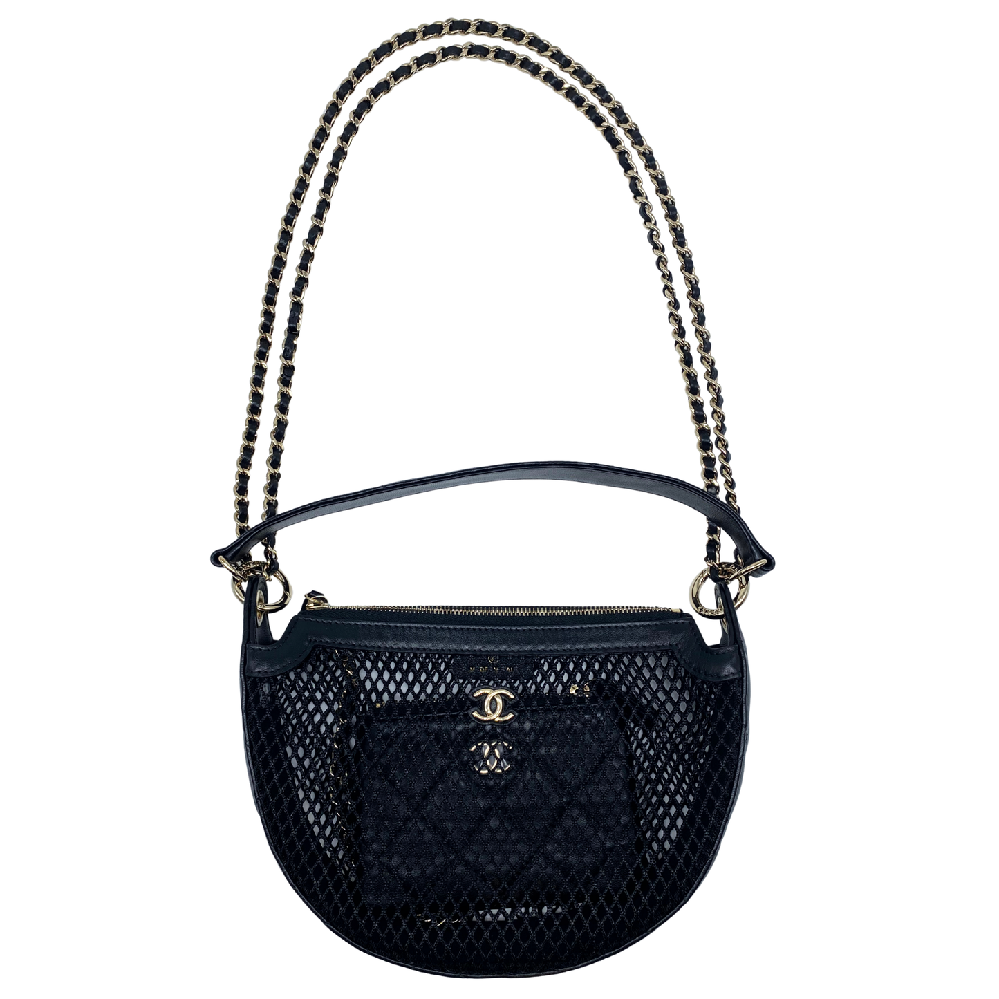 Chanel Black Mesh Hobo With Chains