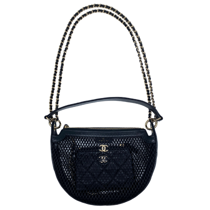 Chanel Black Mesh Hobo With Chains