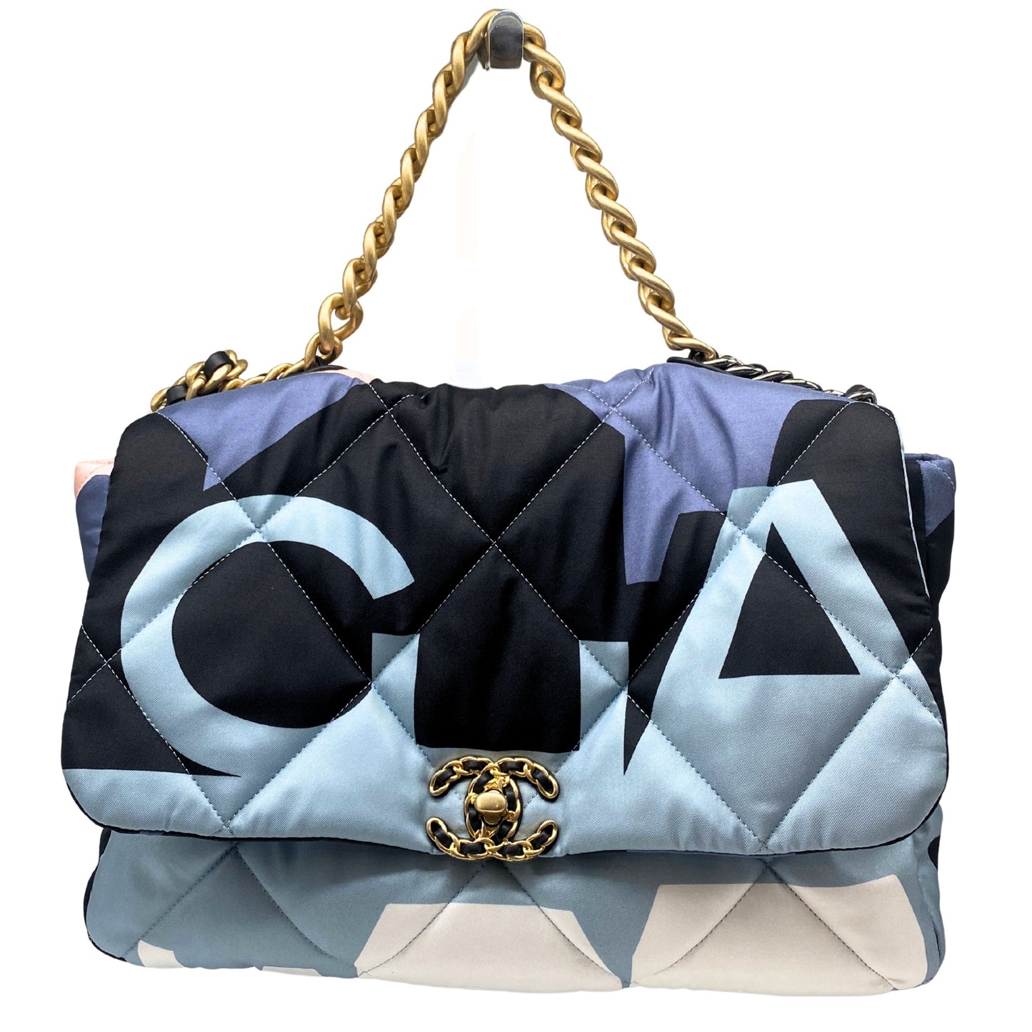 Chanel Maxi 19 Silk Flap Blue