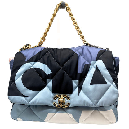 Chanel Maxi 19 Silk Flap Blue