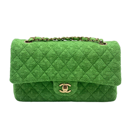 Chanel Green Medium Tweed Doule Flap