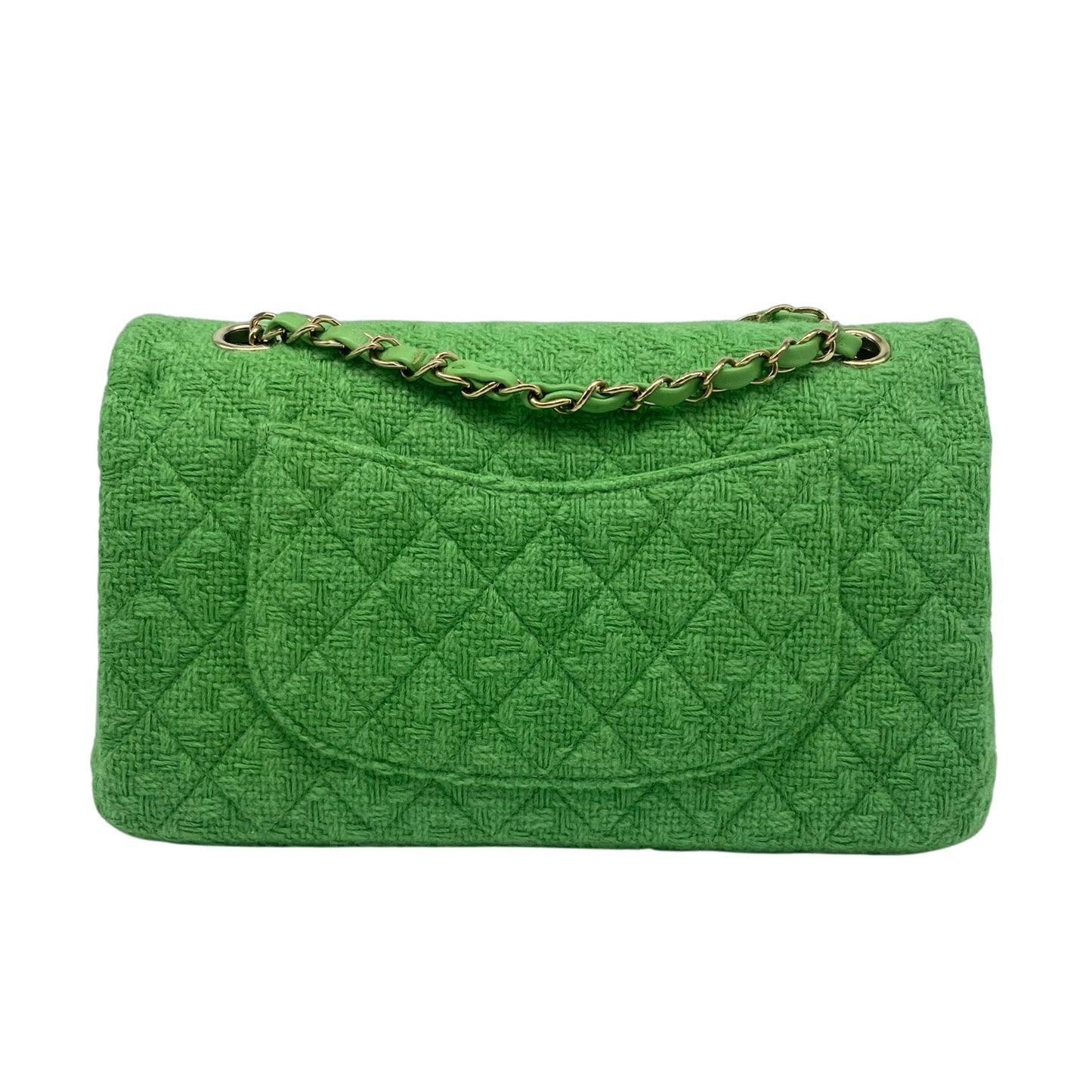 Chanel Green Medium Tweed Doule Flap