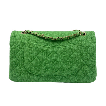 Chanel Green Medium Tweed Doule Flap