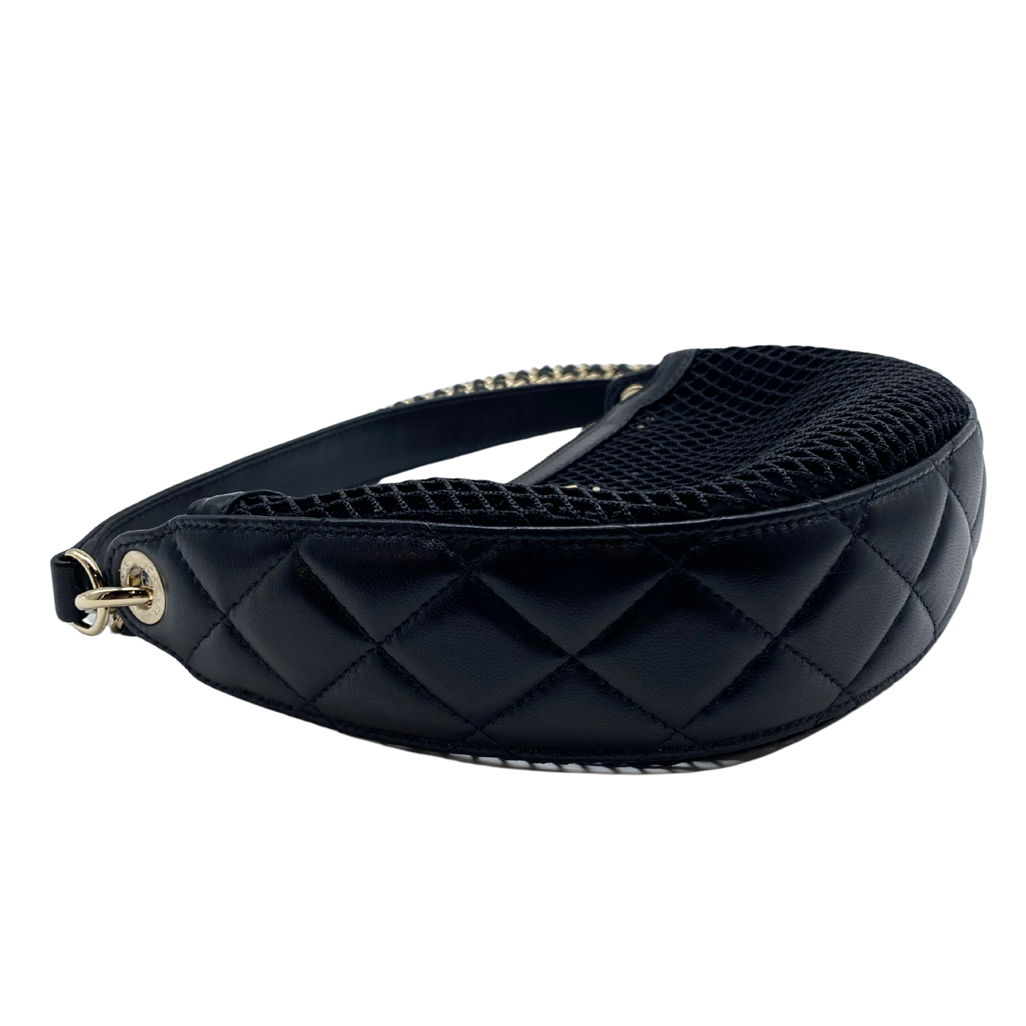 Chanel Black Mesh Hobo With Chains