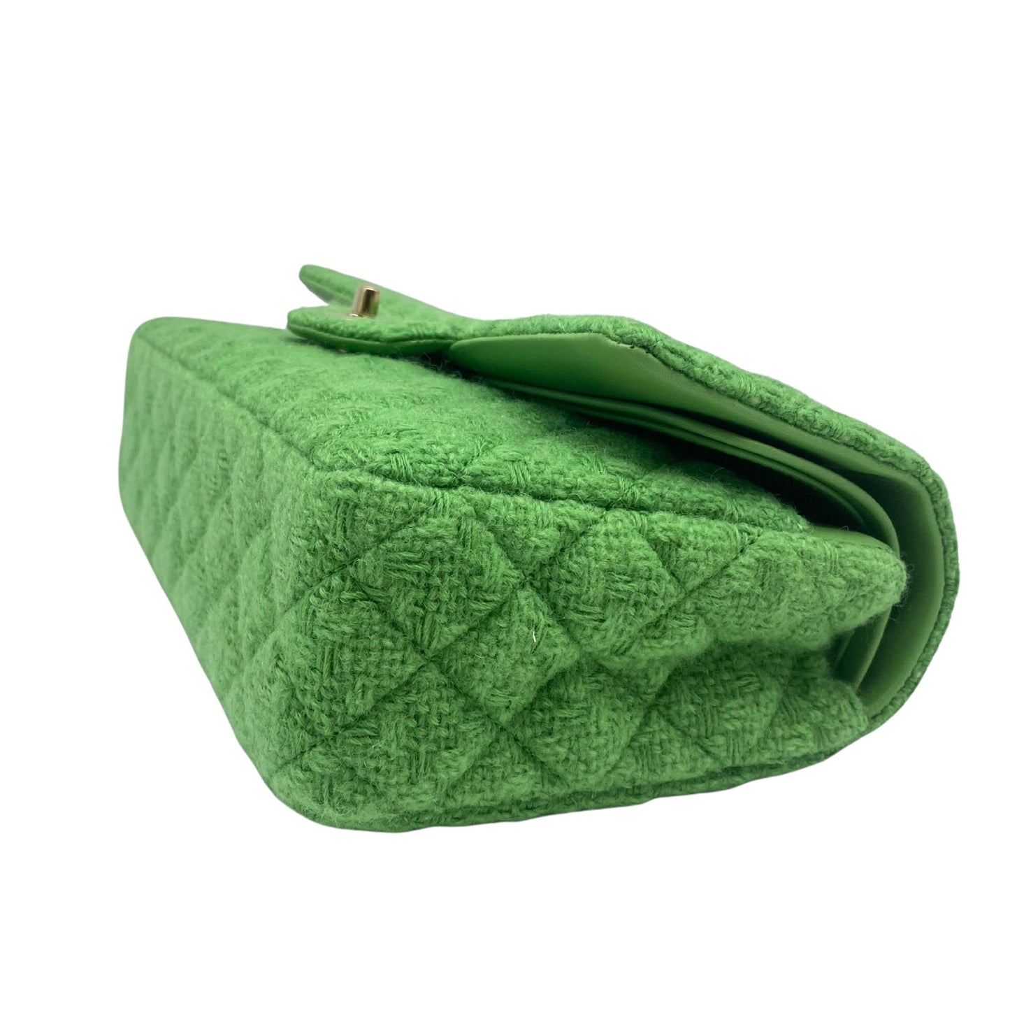 Chanel Green Medium Tweed Doule Flap