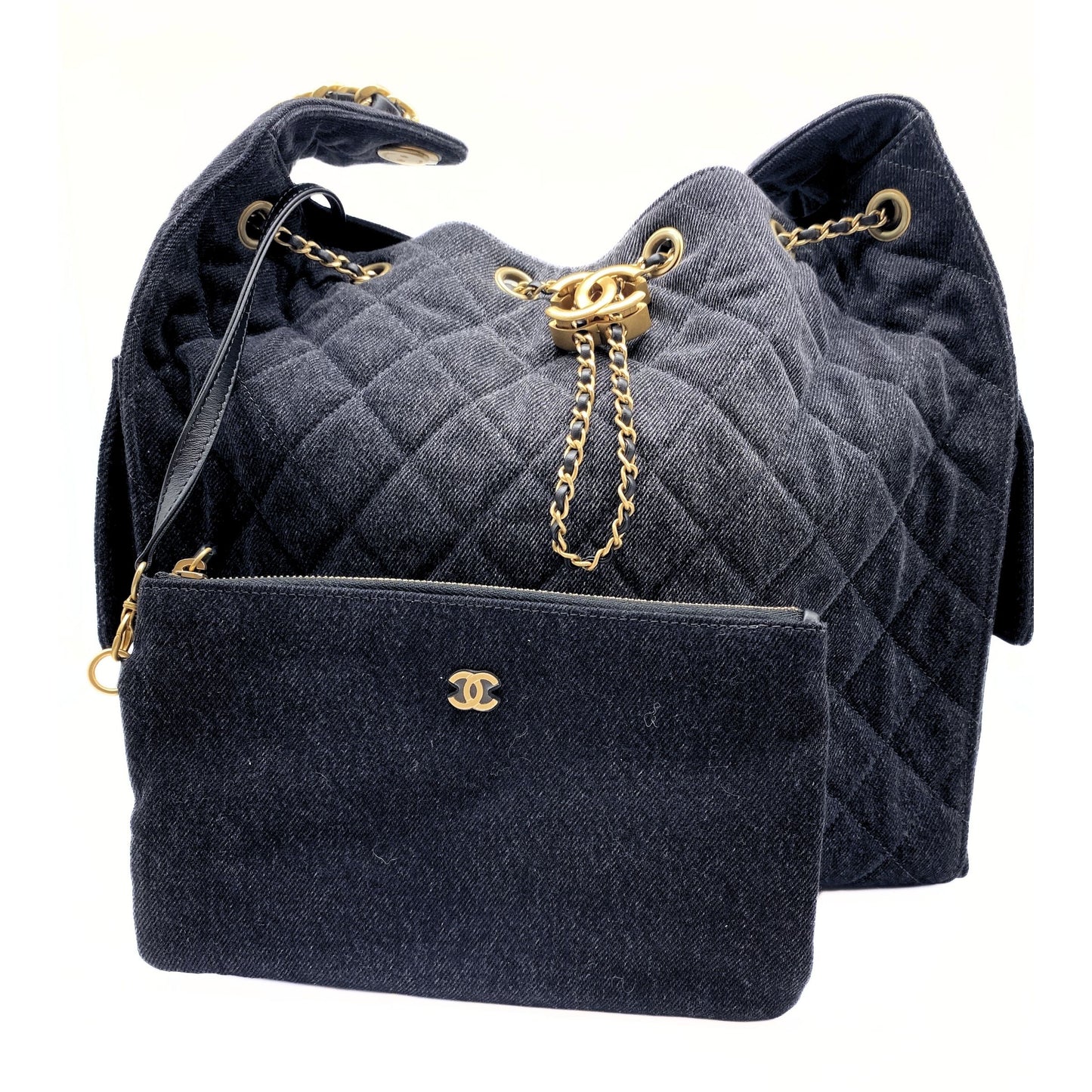 Chanel 25 Medium Black Denim Bag