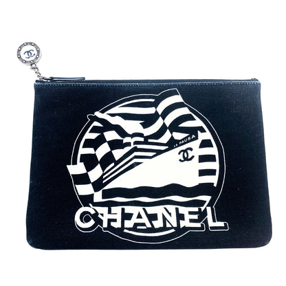 Chanel Black La Pausa Ship Pouch