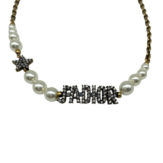 Dior J’Adior Gold-Finish Pearl Star Choker