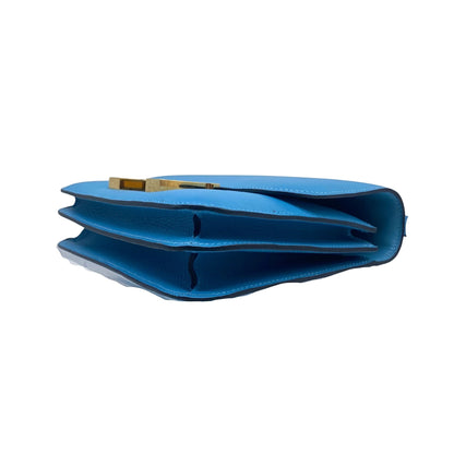 Hermes Constance 18 Bleu Du Nord Gold Hardware Evercolor