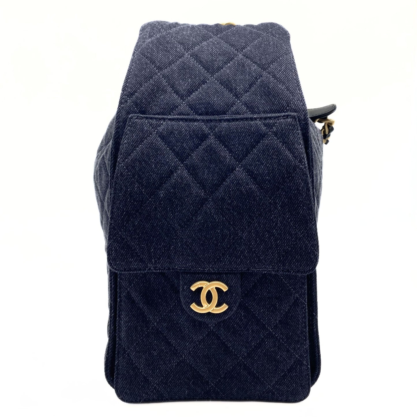Chanel 25 Medium Black Denim Bag