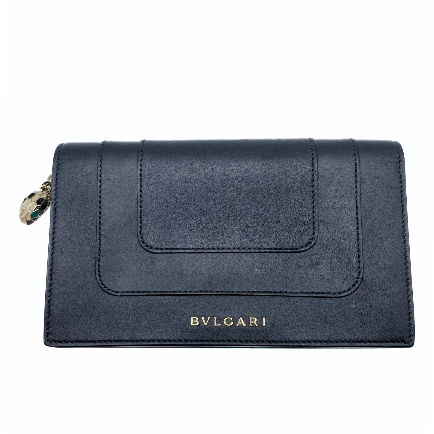 Bvlgari Black Teal Interior Wallet Wristlet