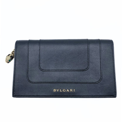 Bvlgari Black Teal Interior Wallet Wristlet