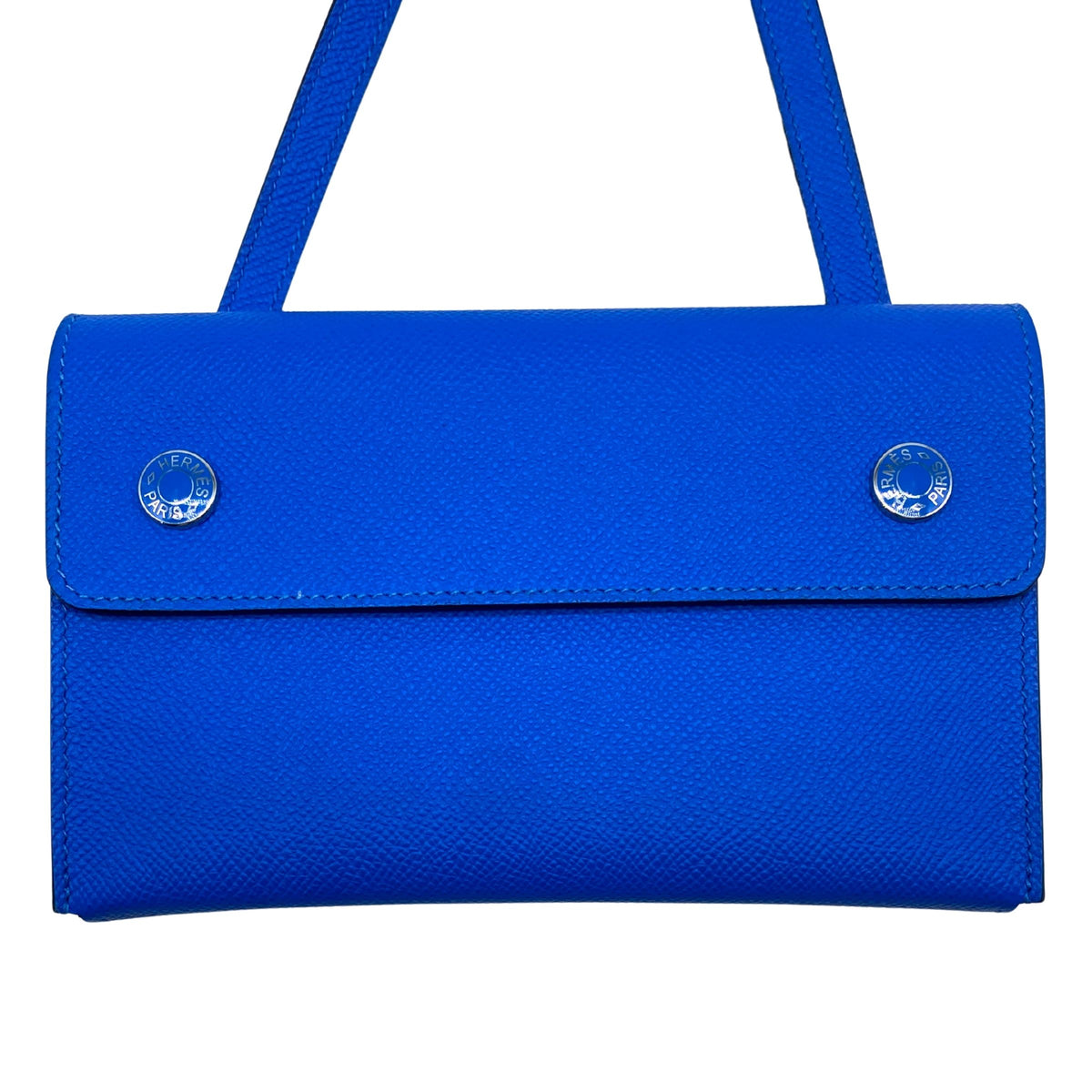 Hermes Blue Hydra Snap Wallet, Epsom Leather/Palladium Hardware