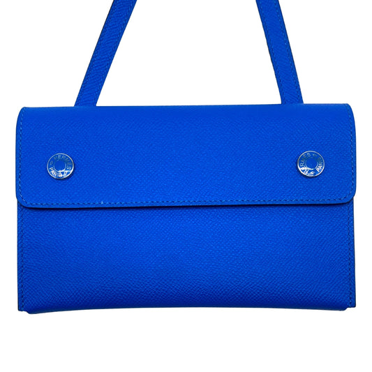 Hermes Blue Hydra Snap Wallet, Epsom Leather/Palladium Hardware