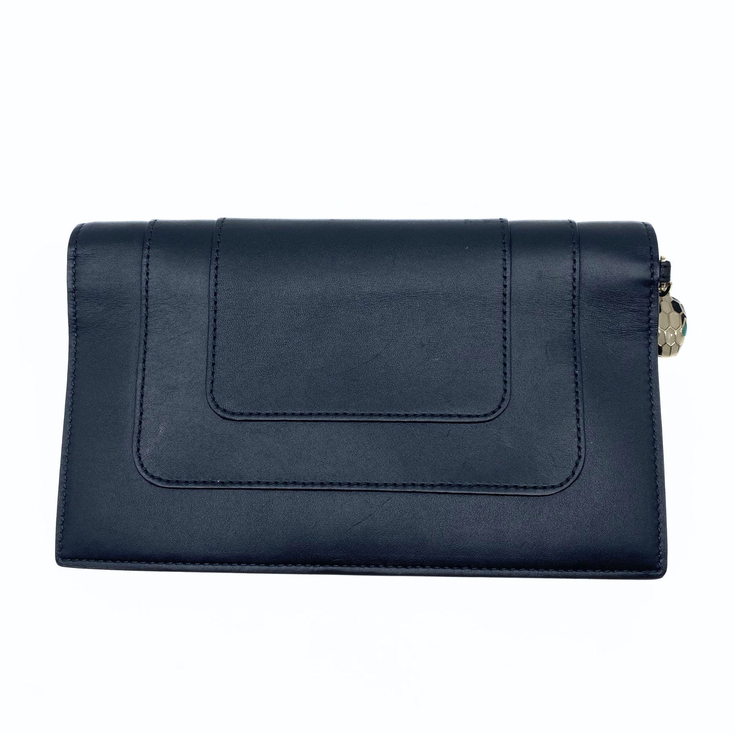 Bvlgari Black Teal Interior Wallet Wristlet