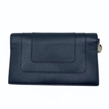 Bvlgari Black Teal Interior Wallet Wristlet