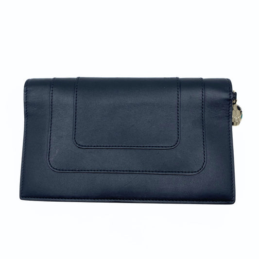Bvlgari Black Teal Interior Wallet Wristlet
