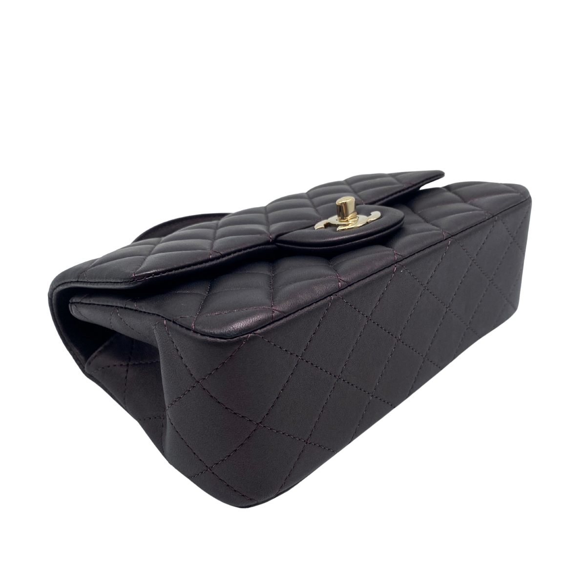 Chanel Mini Rectangle With Handle Flap- Bronze/Purple Irridescent