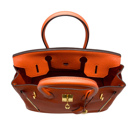Hermes Birkin 30 Feu Togo Gold Hardware